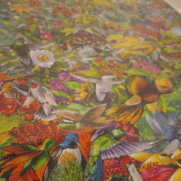 Hummingbirds NEW Large Black Red White Green 1000 Piece Vintage 2005 Puzzle - Picture 6 of 6